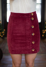 Load image into Gallery viewer, Burgundy Button-Down Skirt