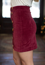 Load image into Gallery viewer, Burgundy Button-Down Skirt