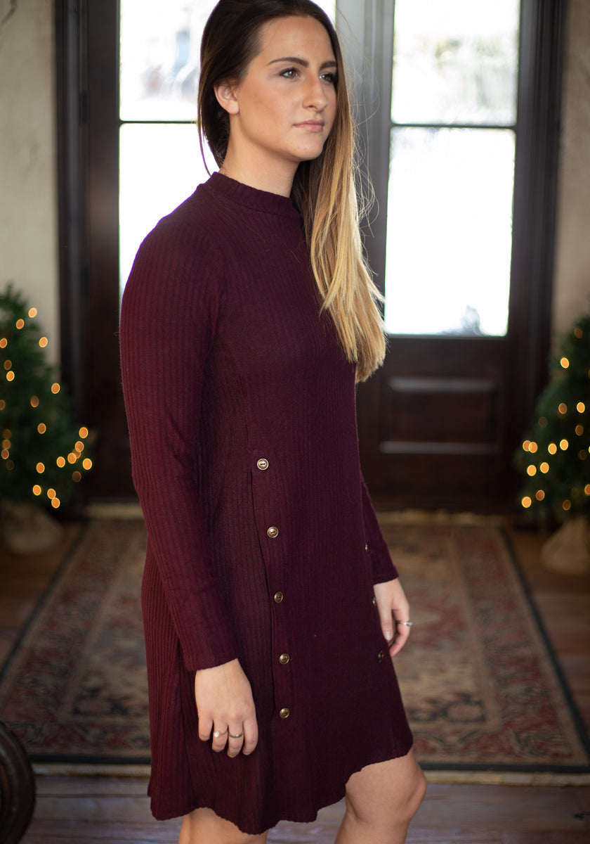 Maroon Sweater Dress Indigo & Birch Maroon Sweater Dress Indigo & Birch
