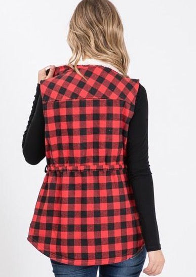 Buffalo plaid vest plus clearance size