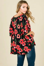 Load image into Gallery viewer, Black Floral Blouse