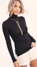 Load image into Gallery viewer, Black Ribbed Turtle Neck