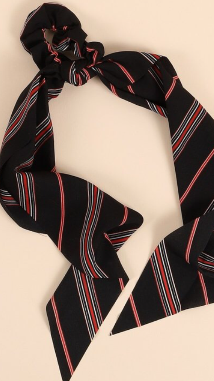 Red and Black Scrunchie Tie
