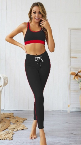 Red and Black Sports Bra