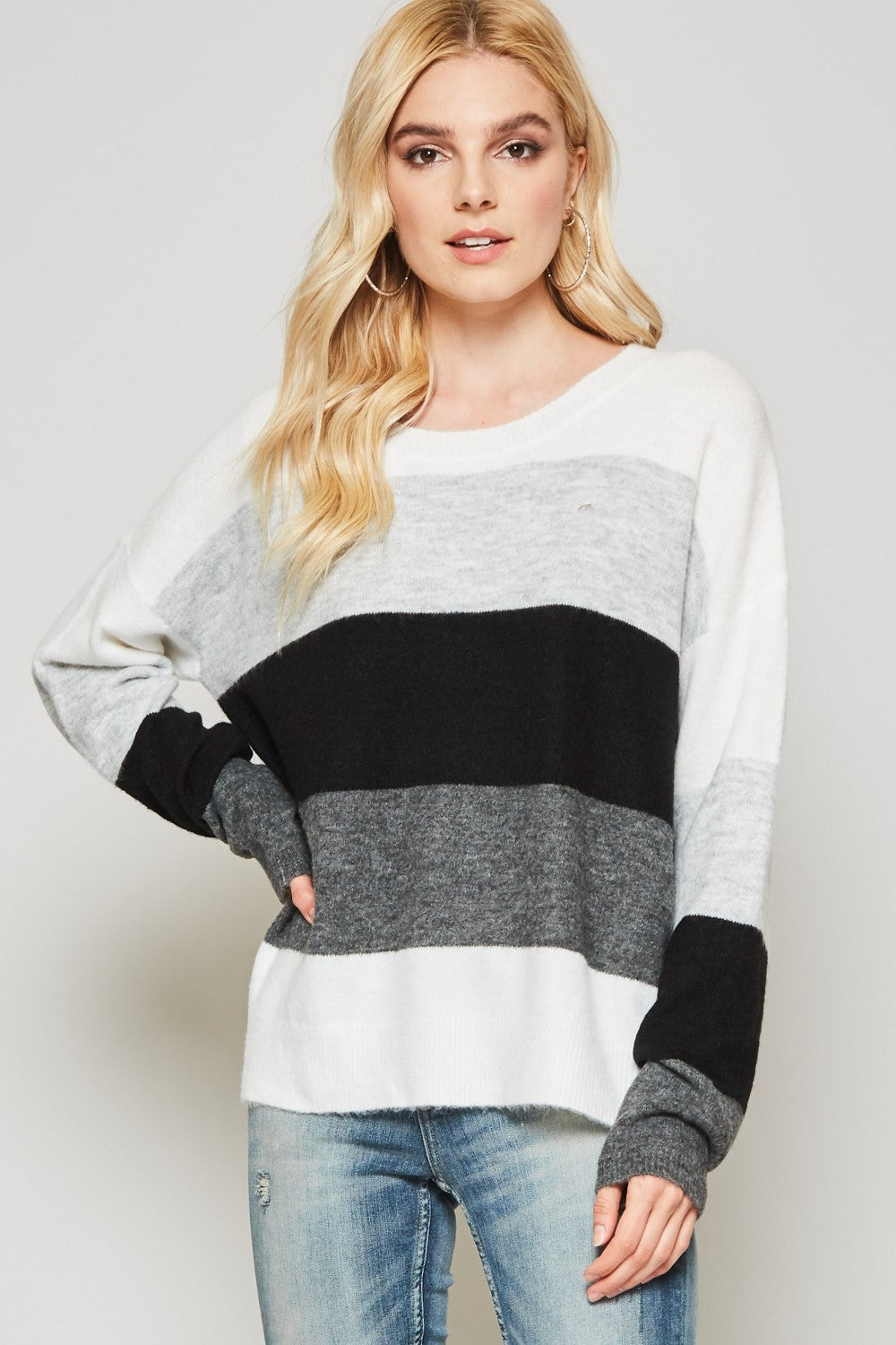 Black & White Classic Sweater 1X
