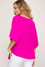 Load image into Gallery viewer, Magenta Kimono Sleeve Blouse
