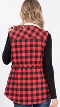 Load image into Gallery viewer, Buffalo Plaid Sherpa Vest