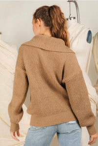 Mocha Zip Sweater