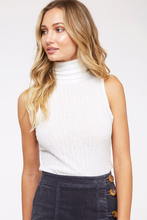 Load image into Gallery viewer, White Turtle-Neck Tank