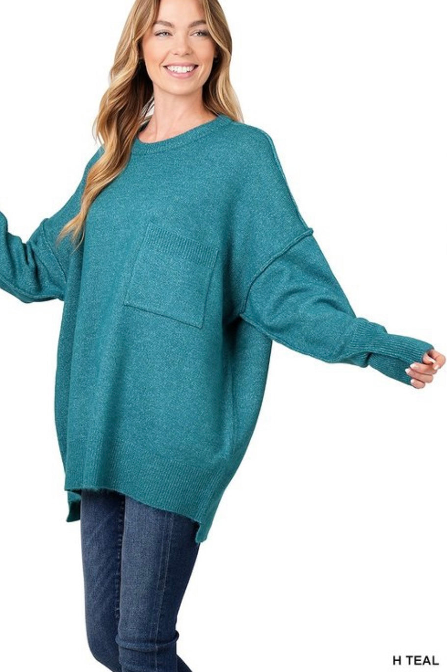 Teal Oversized Sweater